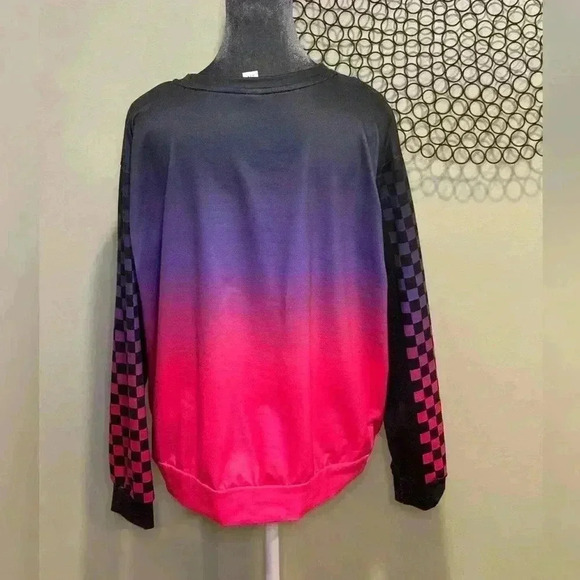 Pixie Lady - Ombré sweatshirt w/racing detail on sleeve - Large - Picture 3 of 4